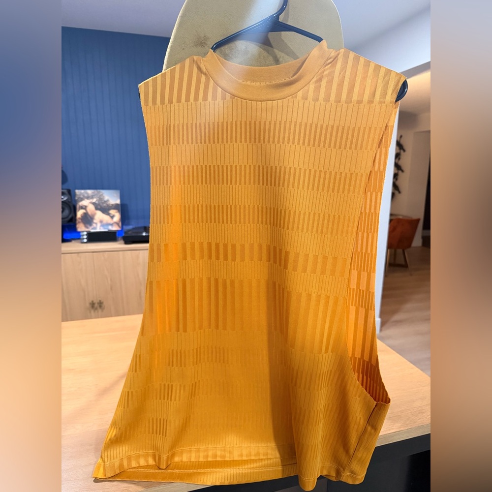 ASOS Mustard Yellow Textured Sleeveless Knit Top